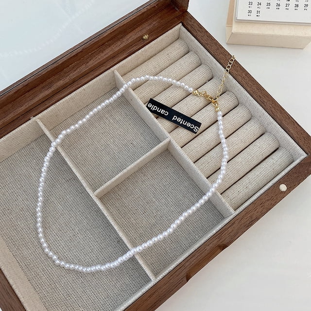 Imitaition Collier de Perles pour Femmes Simple Mode Chaîne Clavicule Collier Ras du Cou Blanc Bijoux de Mariage en Gros