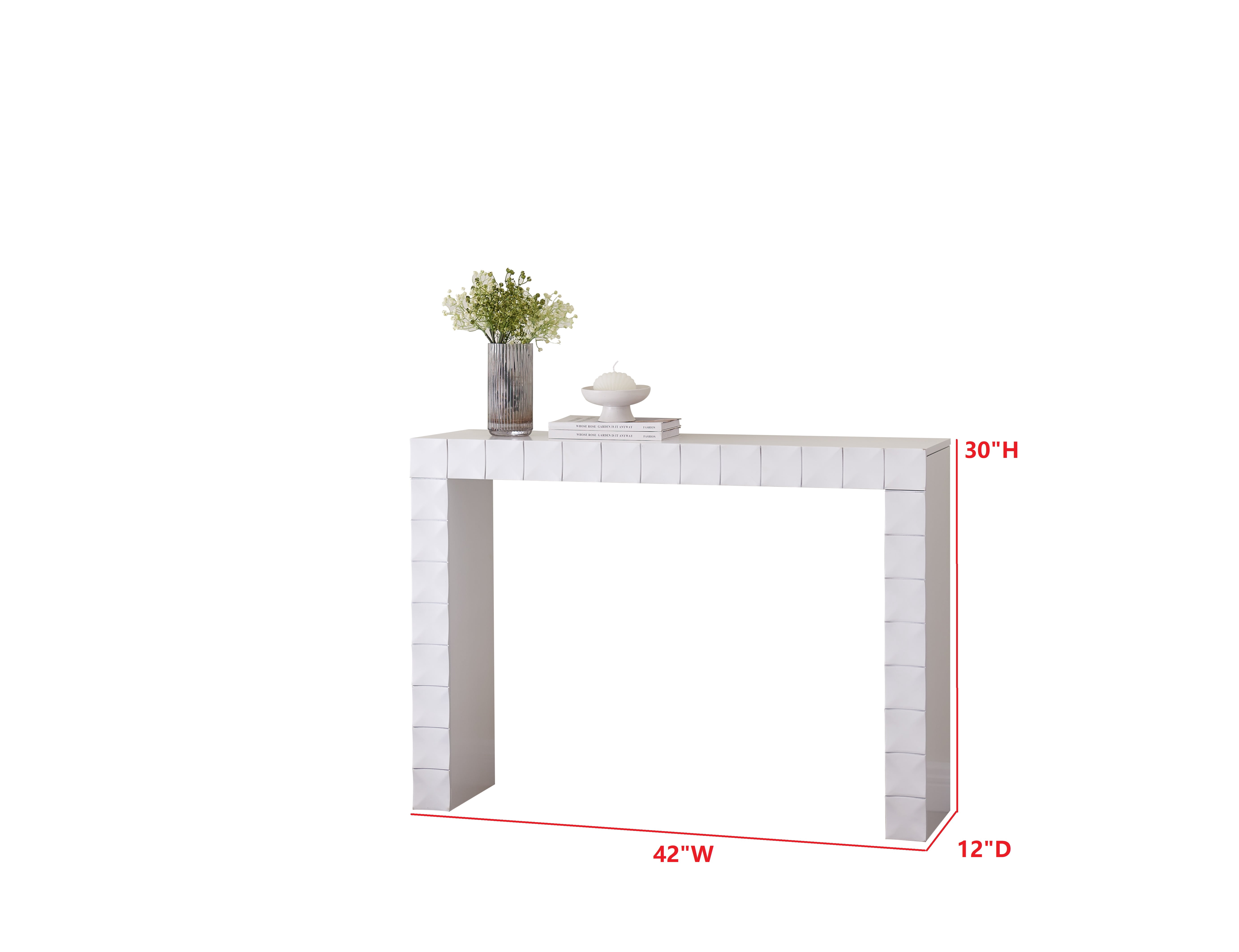 Kings Brand Furniture Turlock Wooden Console Table - Sofa Table, Side Table, Entryway Table, Display Table Perfect for Hallway, Living Room, Foyer (White)