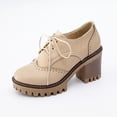 thumbnail image 2 of Women's Middle Heels Heel Shoes Breathable Casual Walking Comfort Lace Up Mid Heel Dress for Daily Leisure and, 2 of 6