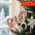 thumbnail image 5 of Gallickan Christmas Horse Ornaments, 8 Pcs 2D Acrylic Hanging Set, Flat Animal Tree Decor, for Vehicle and Holiday Display, 5 of 8