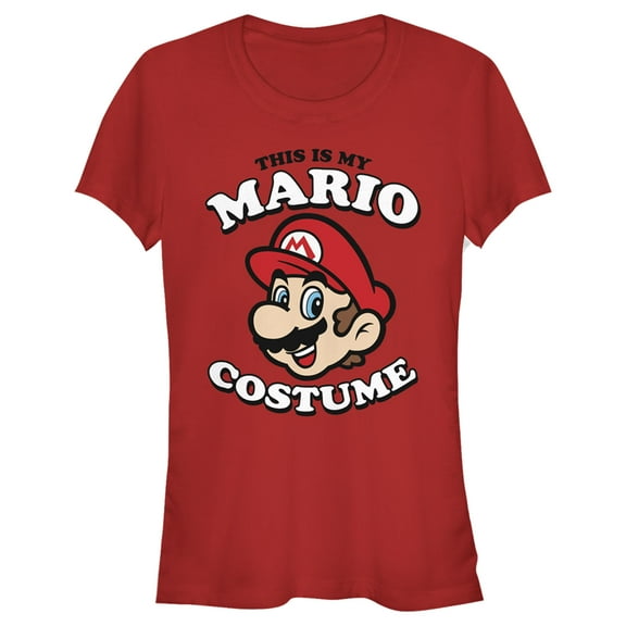 Junior's Nintendo This is my Mario Costume  Graphic Tee Red Medium