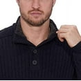 thumbnail image 3 of GH Bass Men's Sherpa Lined Mock Neck Sweater 1/4 Button Down, Black, XL, 3 of 3
