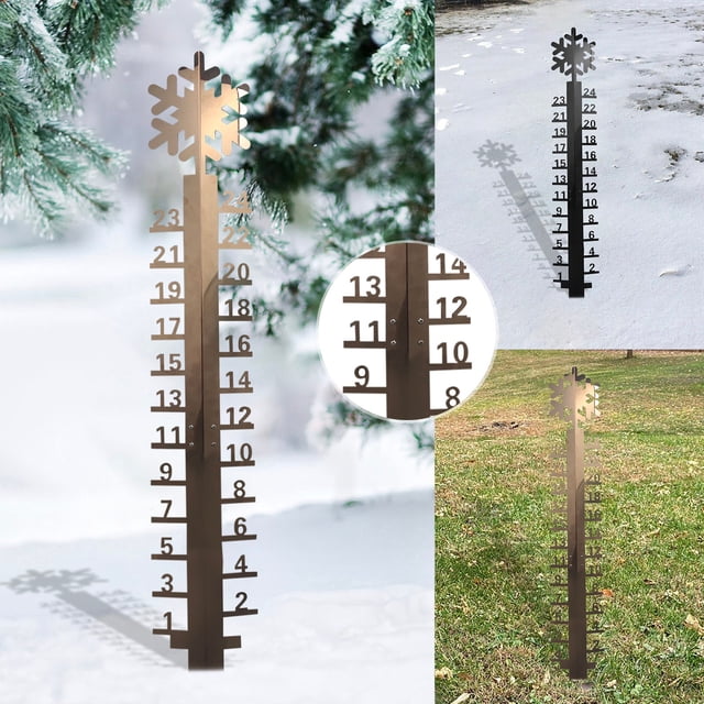 Medidor de Nieve de Metal Hecho a Mano onlyliua 24 Pulgadas para Jardín