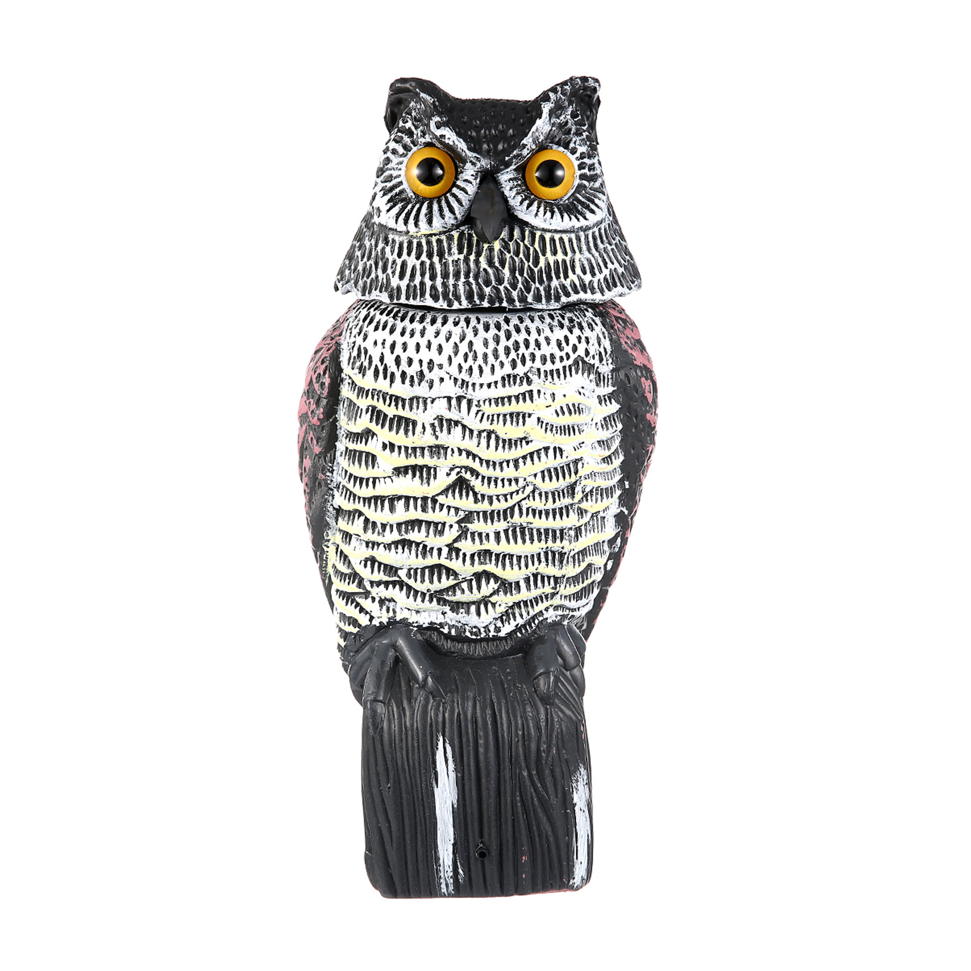 Heritage Realistic Plastic Owl Decoy Bird Scarer Garden Protector Rotating Head 