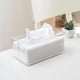 thumbnail image 5 of Caja de pañuelos acrílica, dispensador de pañuelos faciales rectangulares, servilleteros, soporte transparente para sábanas secas para baño, encimera, oficina, 5 of 5