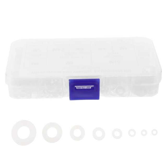 COMPUKAS 1Set Assorted Plastic Washers for Bolts White Sturdy Flat Washers for Commercial and Electrical Applications