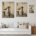 thumbnail image 4 of Designart "Power Simplistic Dam Minimalist painting II" Cityscapes Print on Natural Pine Wood, 4 of 5