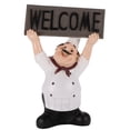 thumbnail image 1 of Résine Chef Décoration Rétro Hand Up Chef Exquis Bienvenue Signe Ornement Fadeless Chef Figure, 1 of 8