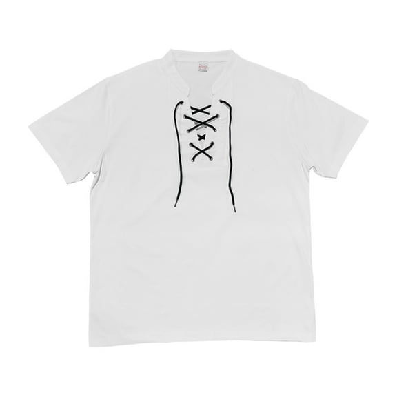 HOOMEUMY Mens T- Shirts V-Neck Drawstring Shirts Lightweight Solid Color Relaxed Casual Short Sleeve Soft Basic Shirt Blouses (White,XXXL)