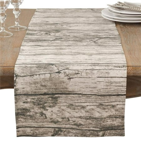 

SARO 16 x 72 in. Rectangle Table Runner with Printed Wood Design Natural