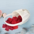 thumbnail image 2 of Cesta de regalo, material de satén de seda, cesta de boda, cesta de flores blancas, acabado de lujo, 2 of 8