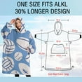 thumbnail image 4 of Oversized Wearable Blanket Hoodie,Baseball Football Pattern Sherpa Blanket Hoodie with Super Pockets,Super Warm Fuzzy Pullover for Women & Men, 4 of 6