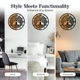 thumbnail image 5 of Swift Beacon Eternal Harmony Clock Wood & Metal Wall Art - Elegant Textured Black Finsihed with CNC Engraved Art, Ideal Wall Decor for Living Room, Bedroom, Office and Playroom, 5 of 7