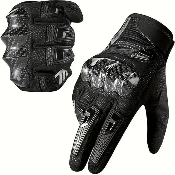 Men'S Outdoor Sports Motorcycle Gloves - Touchscreen Full-Finger Riding Gloves