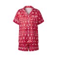 thumbnail image 2 of AIGUR Christmas Pajamas for Family Family Christmas Matching Pajamas Sets Fashionable Printed Short Sleeve Tops with Shorts 2Pcs Family Sleepwear, 2 of 10