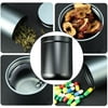 Round Tea Storage Container Mini Portable Storage for Loose Candy Spice Favors Gift and Crafts , Black