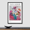 thumbnail image 2 of IDEA4WALL Framed Canvas Wall Art Still Life Japanese Roses Van Gogh Botanical Brushstroke Fine Art Traditional Colorful Multicolor Print for Living Room, Bedroom, Office - 24"x36" Black, 2 of 5