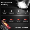 thumbnail image 2 of Luces de bicicleta YONGSHENG Juego de luces Recargables USB Brillantes negro, 2 of 5