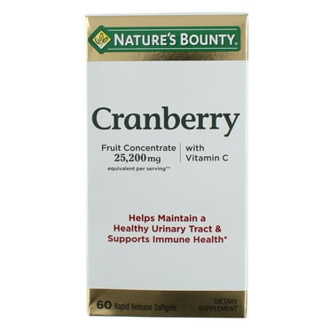 Natures Bounty Triple Strength Natural Cranberry With Vitamin C Softgels - 60 Ea, 3 Pack