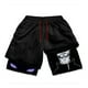 thumbnail image 1 of Pantalones cortos de compresión de Anime para hombre, ropa deportiva para gimnasio, 2 en 1, doble capa, entrenamiento, Fitness, rendimiento, 1 of 5