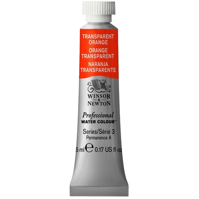Pintura De Acuarela Profesional Winsor & Newton, Tubo De 0,17 Oz, Naranja Transparente