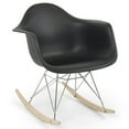 thumbnail image 1 of Nicer Furniture Eiffel Style Molded Plastic Rocking Armchair - Black, 1 of 1
