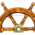 thumbnail image 3 of Wooden Ship Wheel - (16 Inches, Natural Wood), 3 of 6