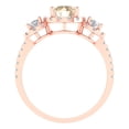thumbnail image 4 of 1.46 ct Round Cut Natural Morganite 3 Stone 18K Rose Gold Womens Engagement Ring, 4 of 5