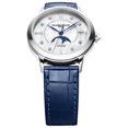 thumbnail image 2 of Baume & Mercier Classima Automatic Stainless Steel Mother-Of-Pearl Dial Diamonds Blue Leather Strap Moonphase Date Womens Watch M0A10633, 2 of 3