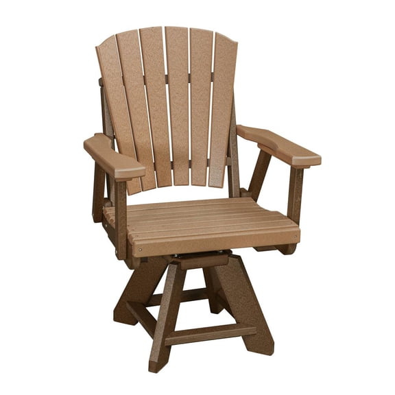 American Furniture Classics Dining Height Swivel Arm Chair in Cedar with a Tudor Brown Base