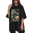 thumbnail image 4 of Plus Size Shirt for Women Black Tops for Women Short Sleeves Shirt for Women Victorian Hippo T Shirt Oversized Shirt for Women S, 4 of 5