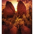 thumbnail image 3 of Saguaro Duvet Cover Set, Dramatic Desert Scenery Like Burnt by Sun near Scottsdale Hot Rocks Serene Western Image, Decorative 2 Piece Bedding Set with 1 Pillow Shams, Twin Size, Red, by Ambesonne, 3 of 3