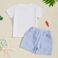 thumbnail image 5 of HCNTES Baby Boy Easter Outfits Toddler Boys Summer Clothes Short Sleeve Truck Embroidery T-Shirt + Striped Shorts 2Pcs Set, 5 of 8