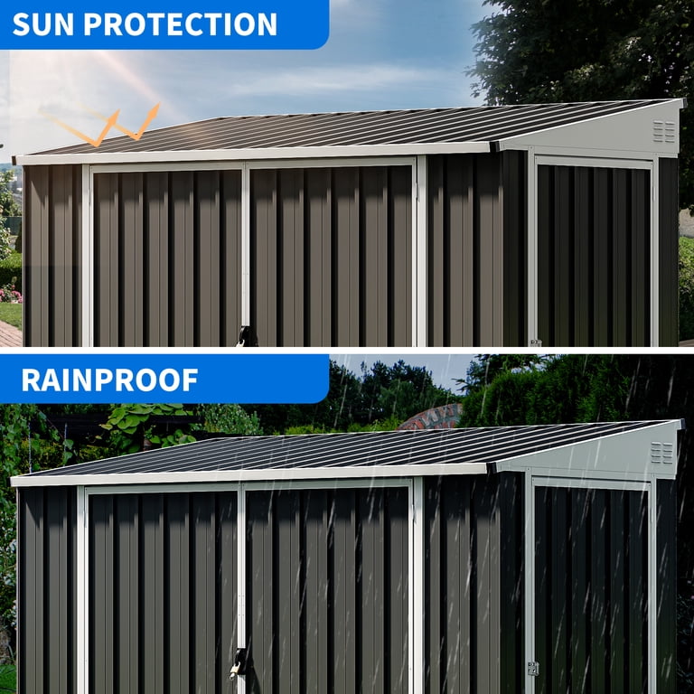 Uforic 8' x 4' Outdoor Metal Storage Shed, Tools Garden Shed with