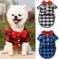 thumbnail image 2 of Ropa para mascotas, traje de camisa a rayas a cuadros para perros, vestido de boda, abrigo para cachorros, oso de peluche, Chaleco de Pomerania, disfraz para mascotas pequeñas y medianas para perros y, 2 of 4