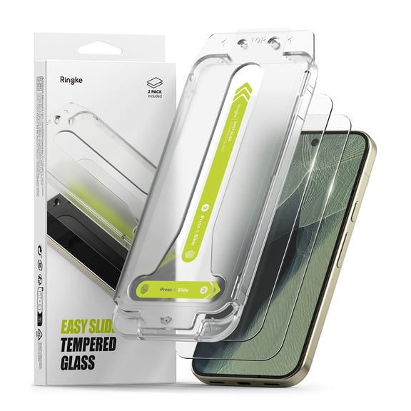 Ringke Easy Slide Tempered Glass for Google Pixel 11 / 11 Pro Screen Protector [2 Pack] 9H Tempered Glass Protector with Easy Installation Tool, Scratch Resistant & Shatterproof, HD Clarity