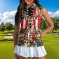 thumbnail image 3 of Aplkyhs Funny Couple Golf Shirts Camouflage Flag Deer Racerback Design Golf Tank Top Lightweight Athletic Sleeveless Shirts Machine Washable for Yoga or Daily Wear Quick Dry, 3 of 6