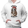 thumbnail image 2 of Merry Slothmas Hoodie Sweatshirt Unisex Large White, 2 of 5
