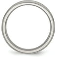 thumbnail image 3 of Chisel Titanium Brushed Center 6.2mm Ridged Edge Band - Ring Size 9.5-3.7gm, 3 of 8