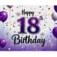 thumbnail image 3 of Purple and White Balloon Themed 18th Birthday Backdrop Banner Party Decors Background Photography Props Birthday Party Supplies, 3 of 7