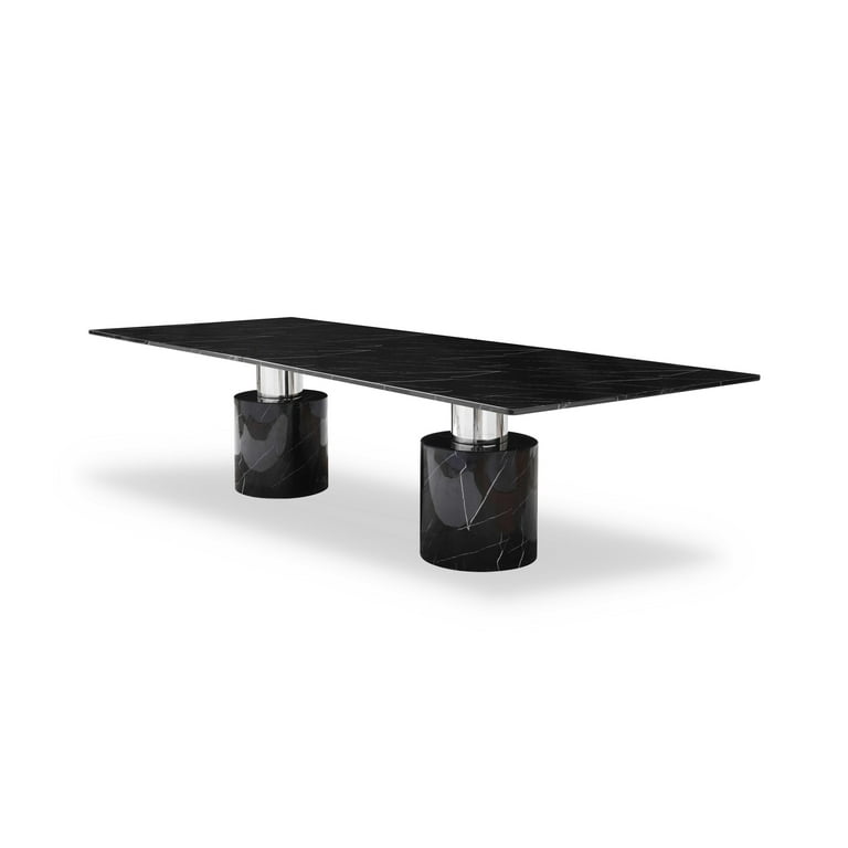 120 X 48 X 30 Black Marble Stainless Steel Dining Table 120 X 48 X 30 Black Marble Stainless Steel Dining Table