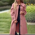 thumbnail image 2 of Niaviben Women's Wool Pea Coat Warm Coats for Women Long Peacoat Women's Coats Women's Jackets Ladies Jackets Womens Jackets Casual Pink L, 2 of 6