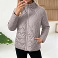 thumbnail image 2 of Ghalytn Women's Quilted Jacket Stand Collar Full Zip Lightweight Puffer Coat Long Sleeve Outerwear, 2 of 8