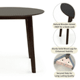 thumbnail image 4 of 5 Piece Dining Table Set, 4 Classic Style Solid Wood Warm Chairs with Round Dining Table, Kitchen Room Set, Espresso Color w PU Leather Cushions, 4 of 8