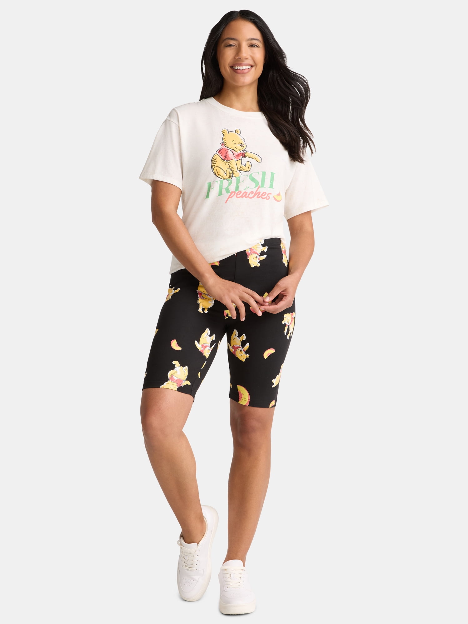Disney Women’s Winnie the Pooh Print Biker Shorts, Sizes XXS-XXL