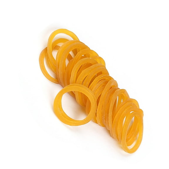 AURARMLET 100 Pack Round Bundled Rubber 1.5x0.14cm Yellow Natural Elastic Bands for Home and Office Use