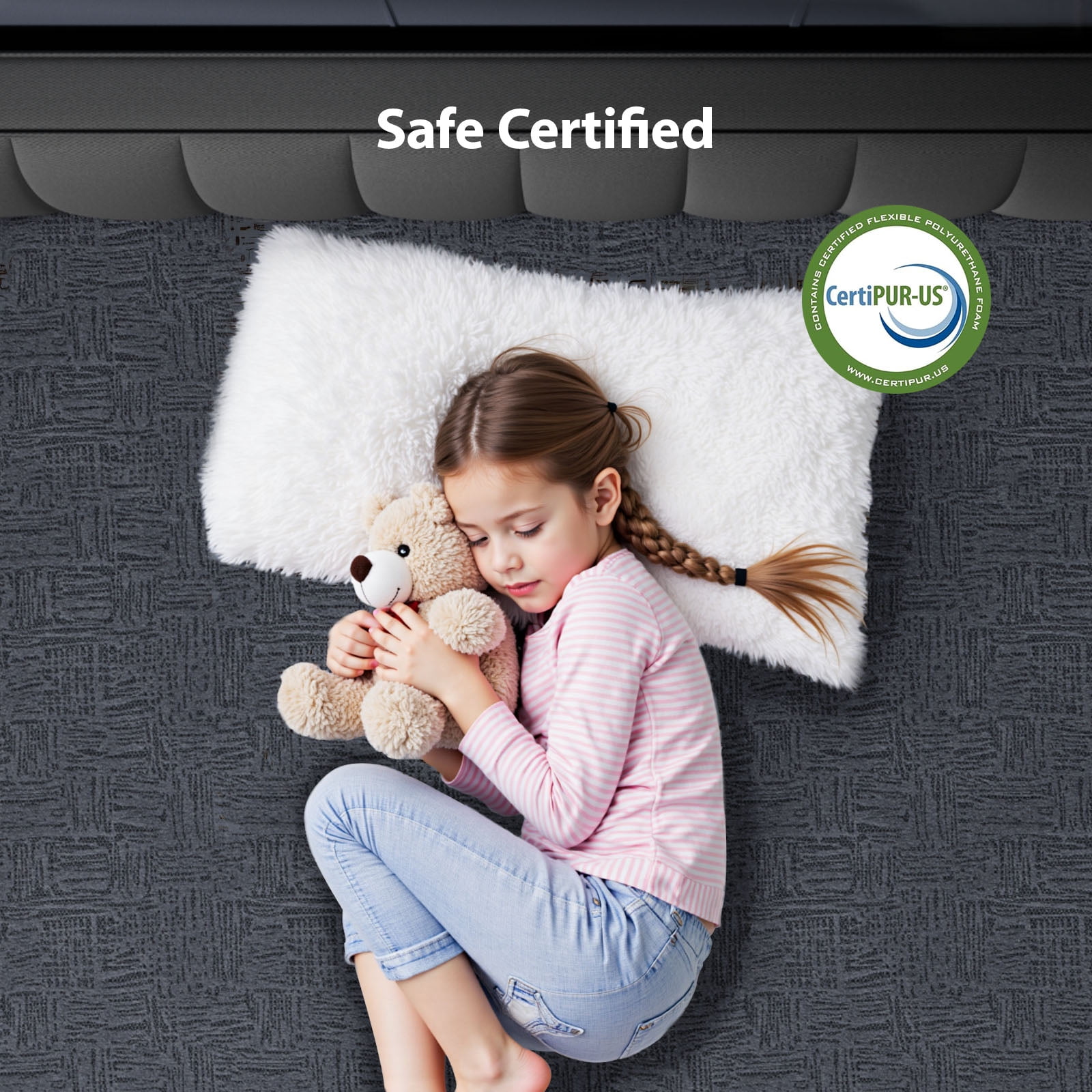 CHITOOMA 14" Queen Memory Foam Mattress, Gel-Infused Triple-Layer Bed with Graphene Fabric Cover, Medium-Firm Plus Support, Pressure Relief & Motion Isolation, Mattress in a Box