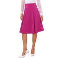 thumbnail image 4 of Falda midi acampanada de mujer INSPIRE CHIC, sólida, vintage, con cintura alta elástica y decoración de botones, color rosa intenso, 4 of 5