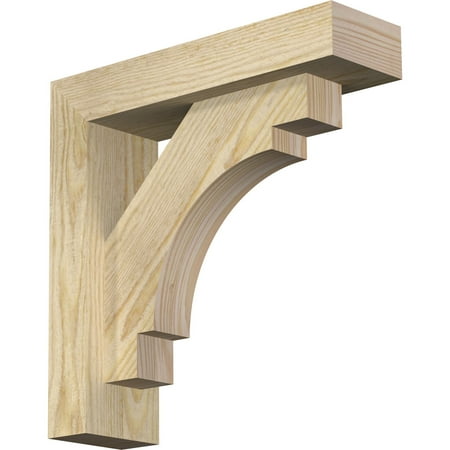 

Ekena Millwork 4 W x 14 D x 14 H Merced Block Rough Sawn Bracket w/ Offset Brace Douglas Fir