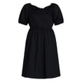 thumbnail image 6 of Time and Tru Women's and Women's Plus Tie Back Mini Dress with Puff Sleeves, Sizes XS-4X, 6 of 6